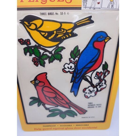 1970's Deadstock Bird Window Appliques Stickers - Picture 3 of 4
